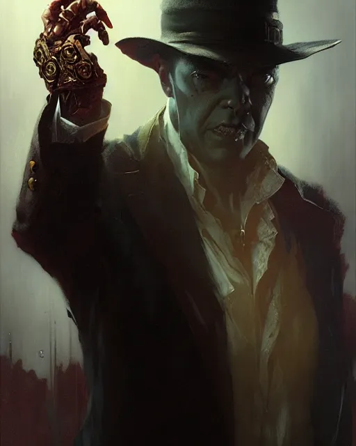 Prompt: dream mysterious lamont cranston, the shadow, pulp character portrait, ultra realistic, concept art, intricate details, highly detailed by greg rutkowski, gaston bussiere, craig mullins, simon bisley