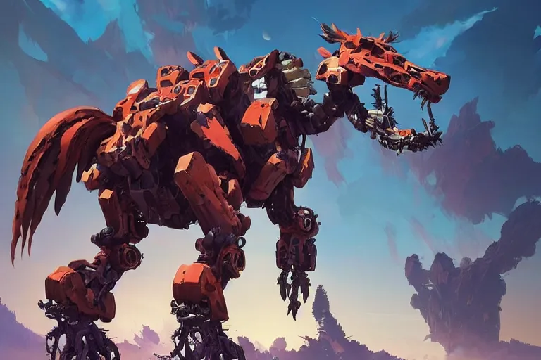 Image similar to fireclaw machine mecha animal beast robot of horizon forbidden west horizon zero dawn bioluminiscence, behance hd by jesper ejsing, by rhads, makoto shinkai and lois van baarle, ilya kuvshinov, rossdraws global illumination