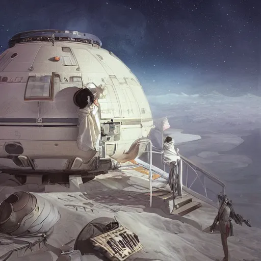 Prompt: ultra realistic illustration, wide angle shot, iphone as moon landing module, intricate, elegant, highly detailed, digital painting, artstation, concept art, smooth, sharp focus, by artgerm and greg rutkowski and alphonse mucha