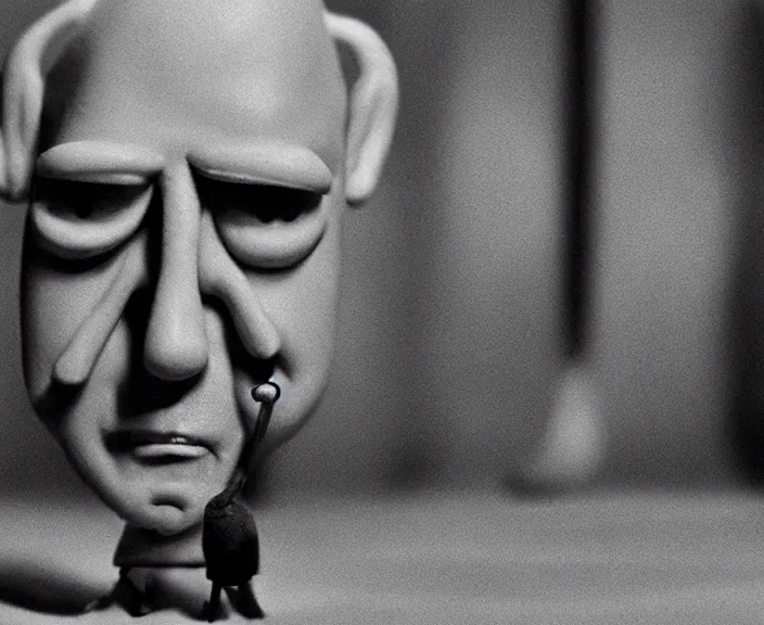 Image similar to a still of david lynch in a claymation movie by tim burton, 4 k, hi - res