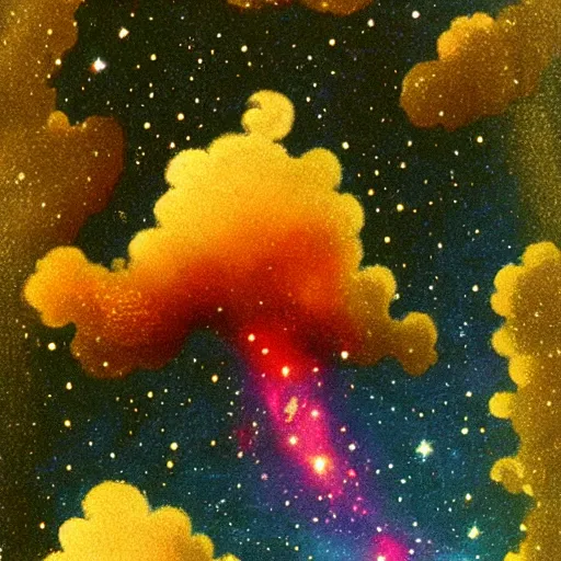 Image similar to a nebula in the style of Ghibli