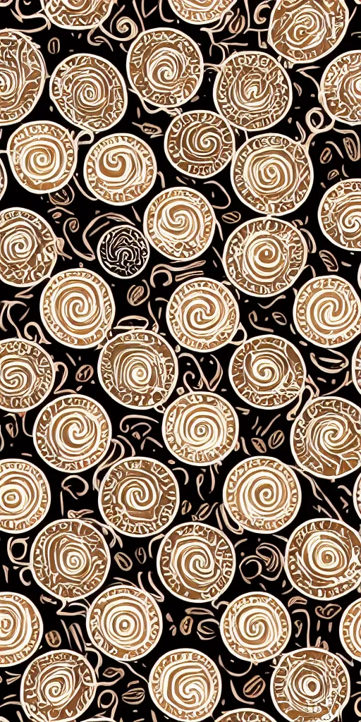 Image similar to seamless pattern of latte art, symmetrical, repeating 35mm photography