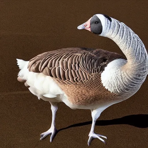 Image similar to photo of a hybrid between a samurai and a goose