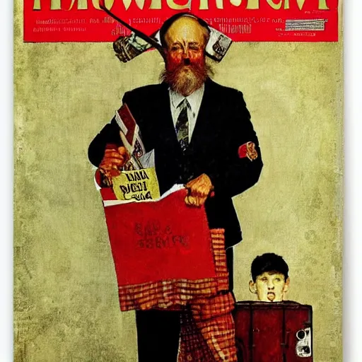 Image similar to portrait ridiculous communist costume, by norman rockwell