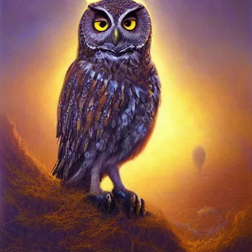 Prompt: digital matte fantasy owl, artstation, behance, 8 k by bob eggleton