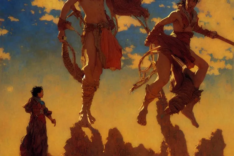 Image similar to tales of earthsea, painting by gaston bussiere, craig mullins, j. c. leyendecker, tom of finland