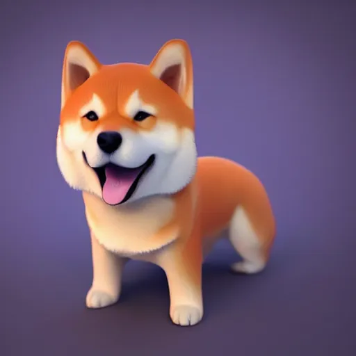 Prompt: A delicious steamed bun in the shape of a shiba inu. Studio lighting, octane render, high resolution, high quality, dark background