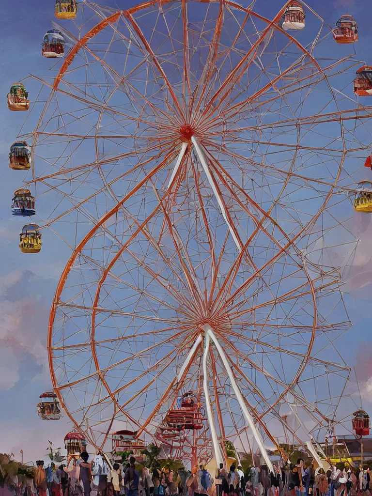 Image similar to ferris wheel by disney concept artists, blunt borders, rule of thirds