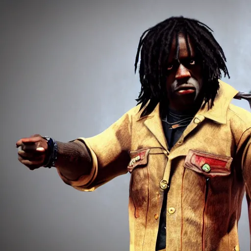 Image similar to Rapper Chief Keef In red dead redemption 2 digital art 4K quality super realistic