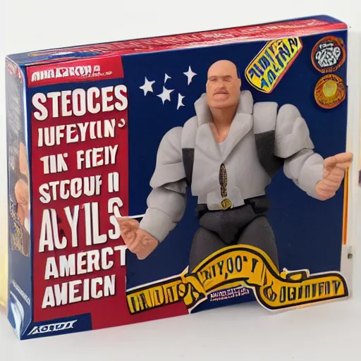 Image similar to action figure of a stereotypical american,