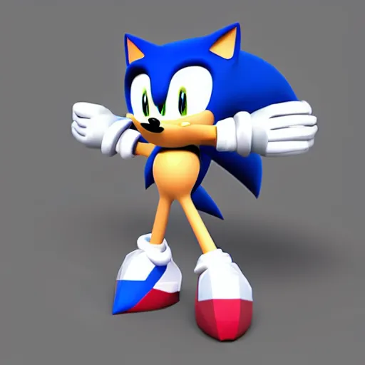 Prompt: low poly sonic