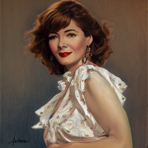 Image similar to jc leyendecker painting of the actress lee grant