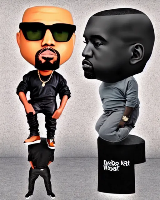 Prompt: kanye west bobblehead mode