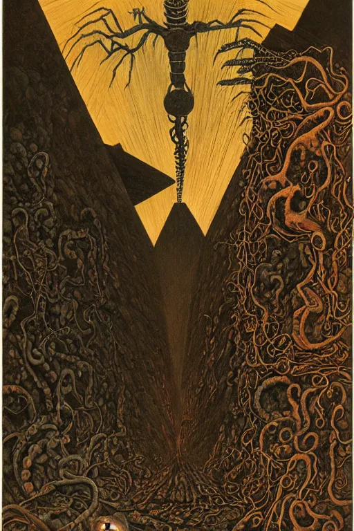 Prompt: A detailed oil painting of The Void Dimension of Skin Beyond Sensation. Gothic industrial lovecraftian. By Heade and Clive Barker and Edward Gorey.