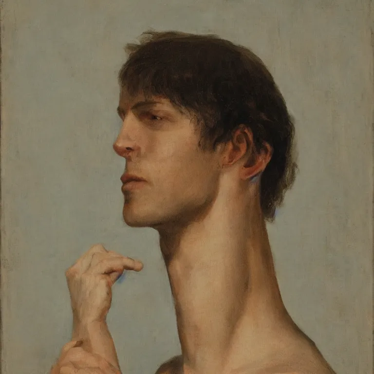 Image similar to portrait of a man with a 6 foot long neck