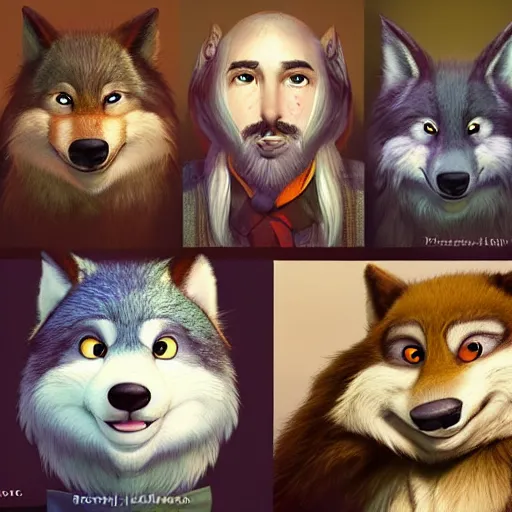 Image similar to portrait character design a cute feathered wolf, deviant adoptable, style of maple story and zootopia, portrait studio lighting by jessica rossier and brian froud and gaston bussiere