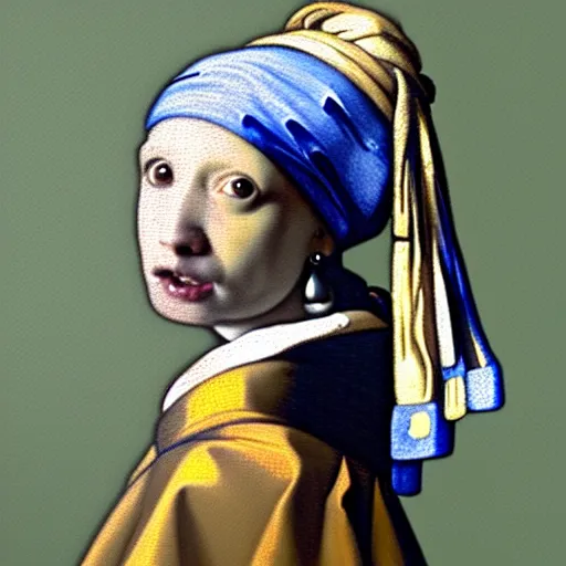 Prompt: A dog in Gothic armor Girl with a Pearl Earring, Jan Davidsz de Heem,4k, UHD, moody