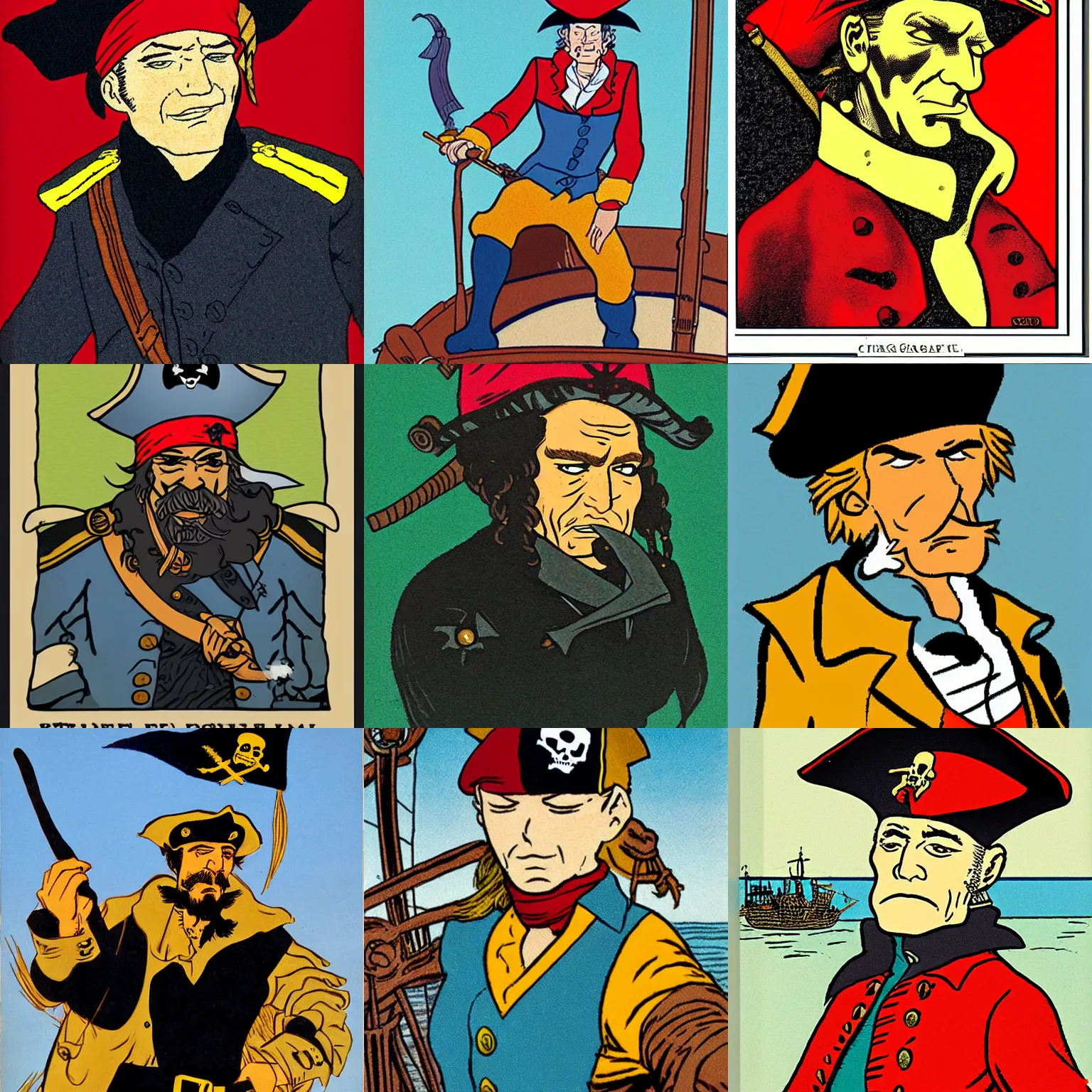 Prompt: pirate captain portrait by herge