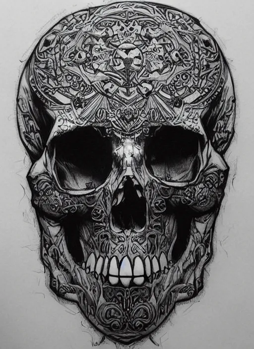 Image similar to intricate detailed cyberpunk skull, ivy, death,