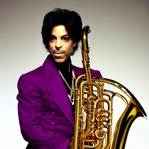 Prompt: Prince playing the tuba