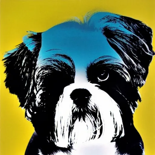 Image similar to a shih tzu, by Andy Warhol