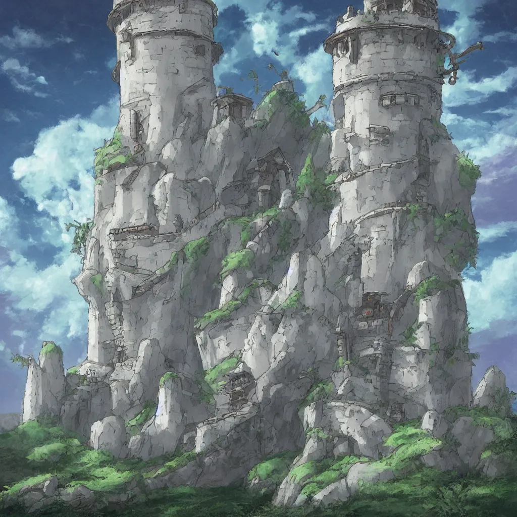 Image similar to a glowing white tower, fantasy art, 2 d game art, by studio ghibli