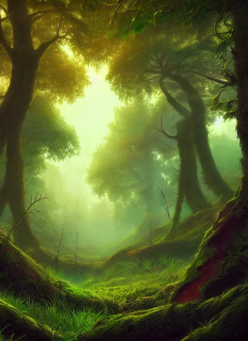 Image similar to lush forest, high detail, 4 k, surrealism style artstation