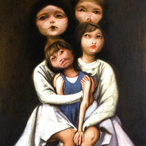 Image similar to girl with 3 heads