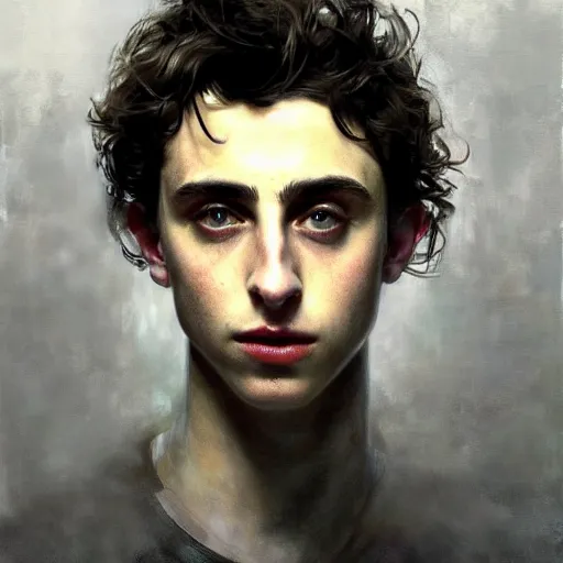 Image similar to timothee chalamet, hyperrealistic portrait, bladerunner street, art of elysium by jeremy mann and alphonse mucha, fantasy art, photo realistic, dynamic lighting, artstation, poster, volumetric lighting, very detailed face, 4 k, award winning