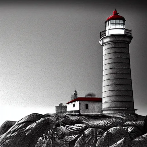 Image similar to a beautiful view of silent hill lighthouse, ultra detailed