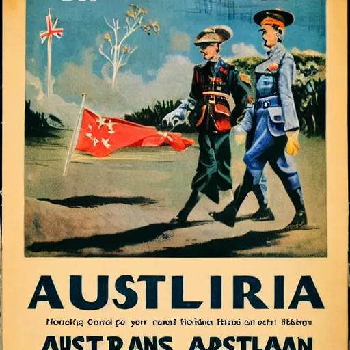 Image similar to advertisement for the country of australia for sale propaganda