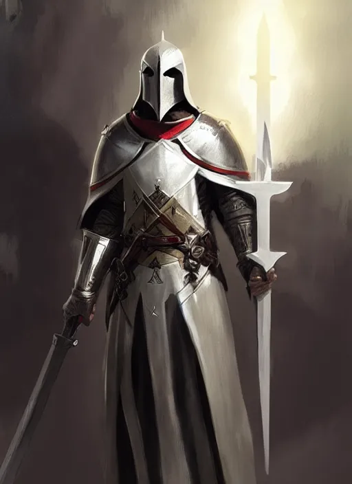 Image similar to templar knight drawn by greg rutkowski