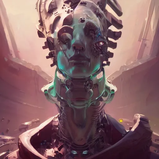 Image similar to portrait of a cybernetic frankenstein, cyberpunk concept art by pete mohrbacher and artgerm and wlop and greg rutkowski and deathburger, digital art, highly detailed, intricate, sci-fi, sharp focus, Trending on Artstation HQ, deviantart, unreal engine 5, 4K UHD image