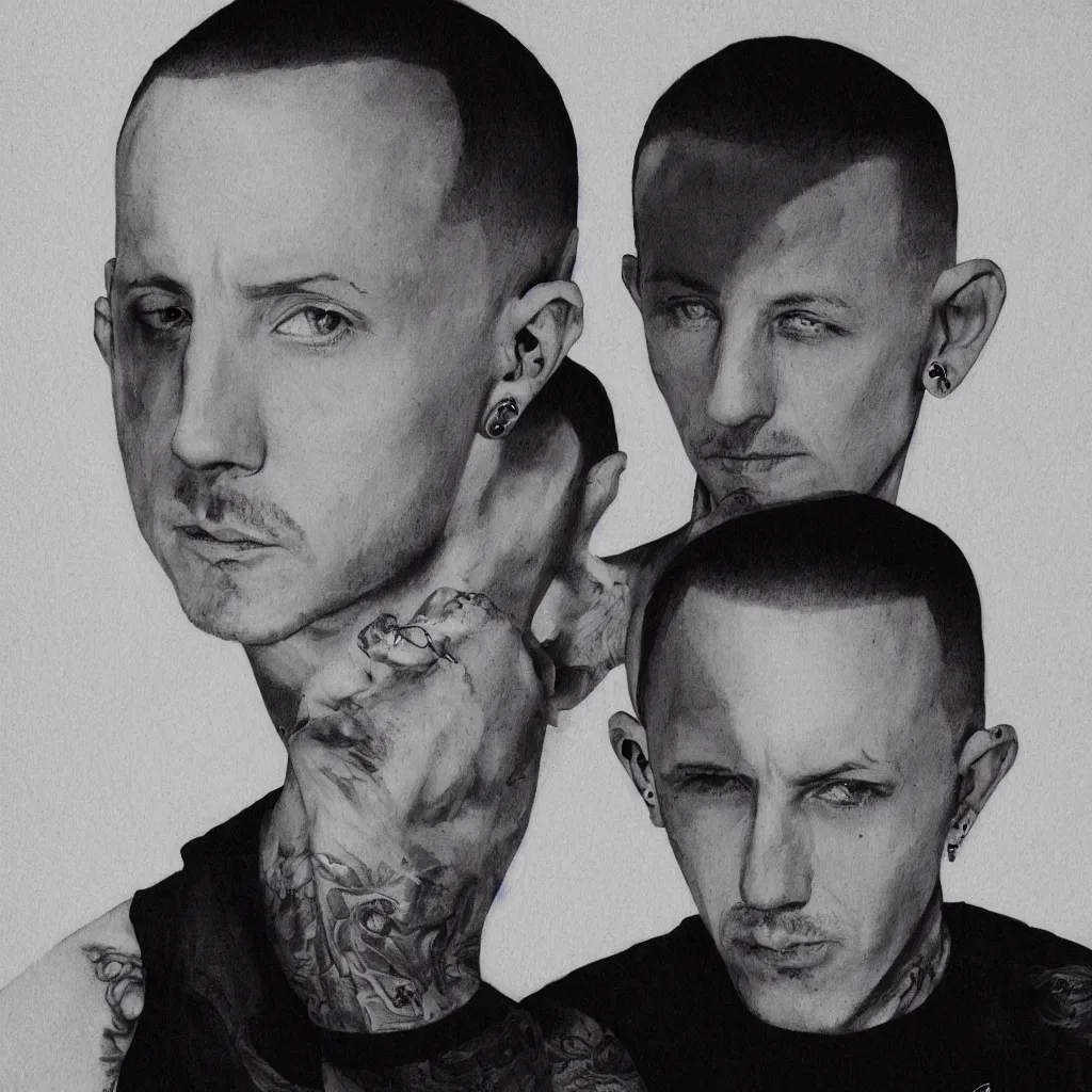 Prompt: Chester Bennington portrait