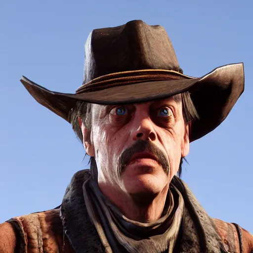 Prompt: Steve buscemi as character in red dead redemption 2, 4k