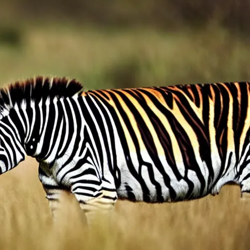 Prompt: Zebra hunting Tiger