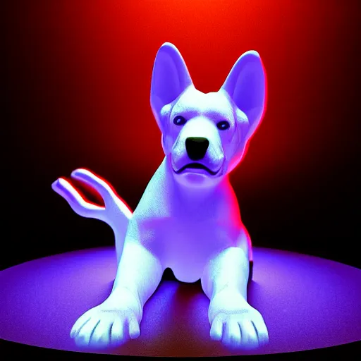 Image similar to puppy as a DJ, statue, 4k, volumetric lighting, hyper realistic