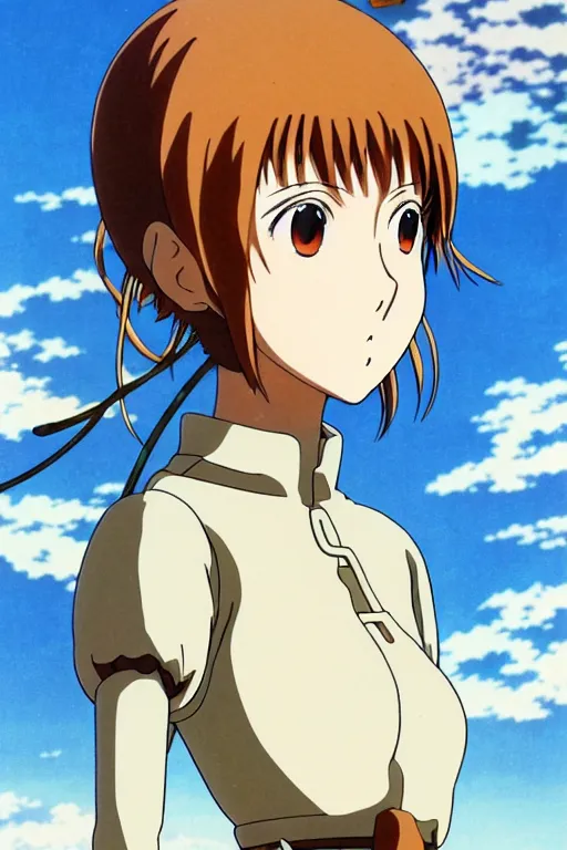 Prompt: anime art full body portrait character nausicaa by hayao miyazaki concept art, anime key visual of elegant young female, short brown hair and large eyes, finely detailed perfect face delicate features directed gaze, valley of the wind and mountains background, trending on pixiv fanbox, studio ghibli, extremely high quality artwork by kushart krenz cute sparkling eyes