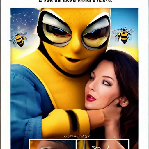 Image similar to bee movie, romance novel cover