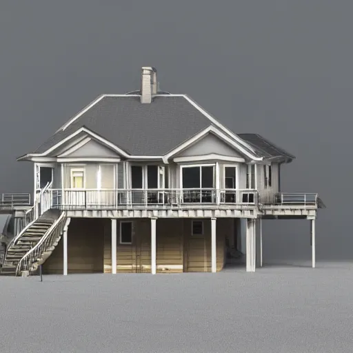 Image similar to a home under construction half engulfed in fog 3 d render