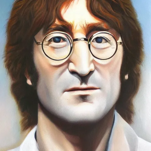 Image similar to A portrait of John Lennon, oil painting, majestic, detailed, high resolution