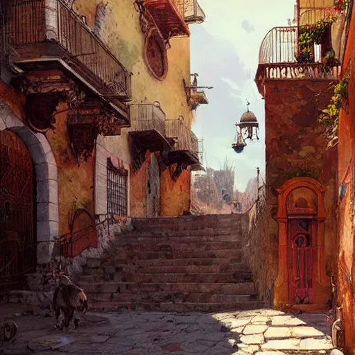 Prompt: guanajuato mexico geog darrow greg rutkowski