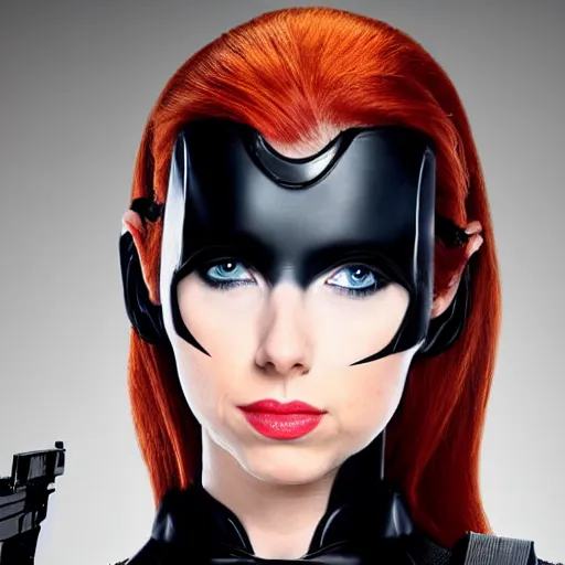 Image similar to A still photograph of Amouranth as Black Widow,