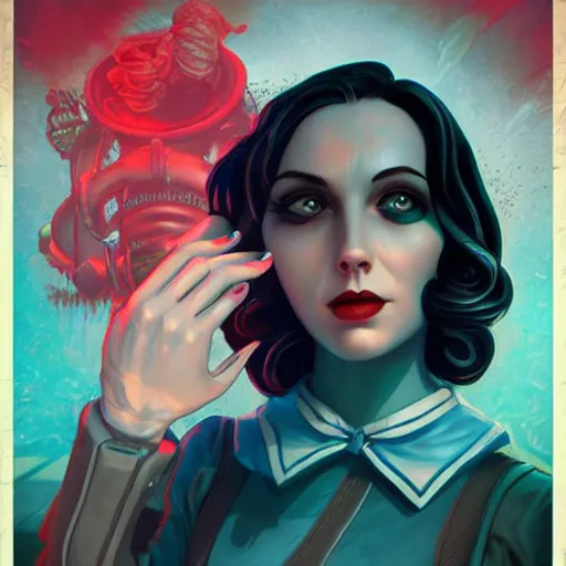 Image similar to lofi underwater artstation bioshock portrait, Pixar style, by Tristan Eaton Stanley Artgerm and Tom Bagshaw.