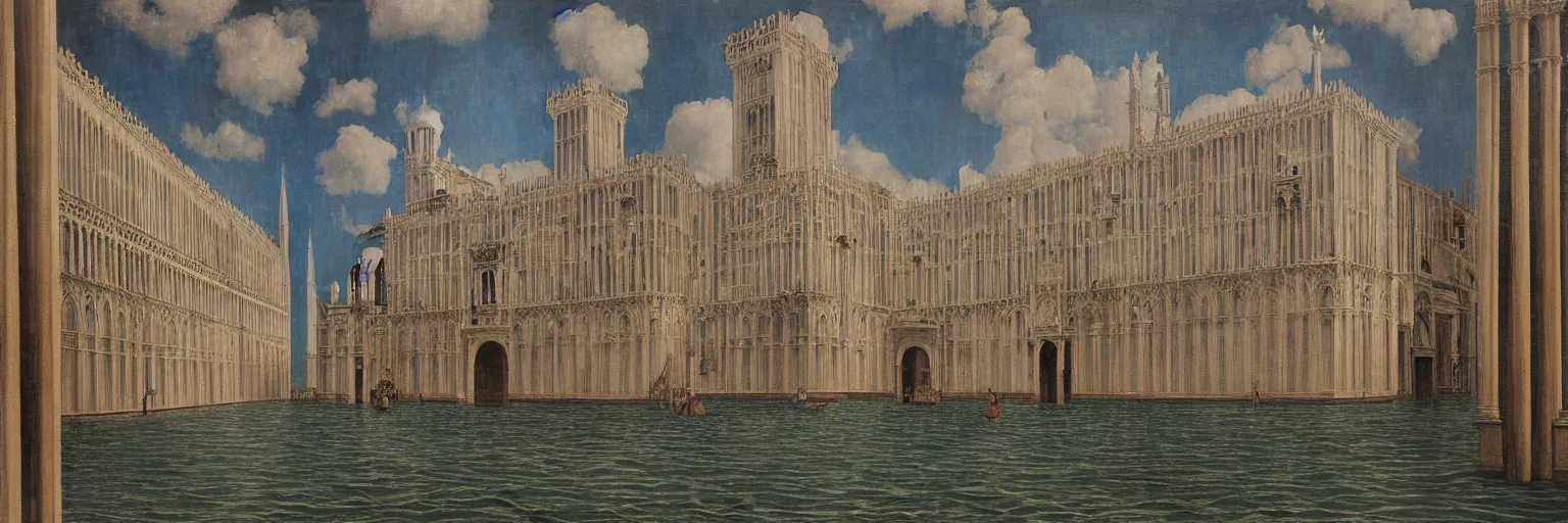 Prompt: doge palace painting magritte