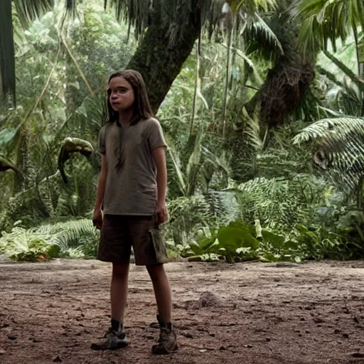 Prompt: a still of dafne keen in jurassic world, cinematic shot, cinematic lighting, 4k HD