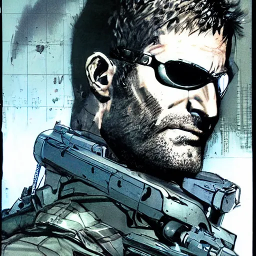 Prompt: sam fisher from splinter cell by yoji shinkawa, concept art