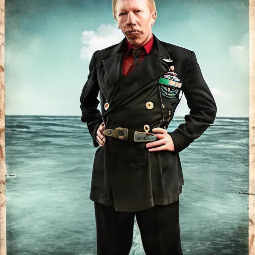 Prompt: mikael persbrandt as a dieselpunk submarine captain, portrait, photography by anna fischer