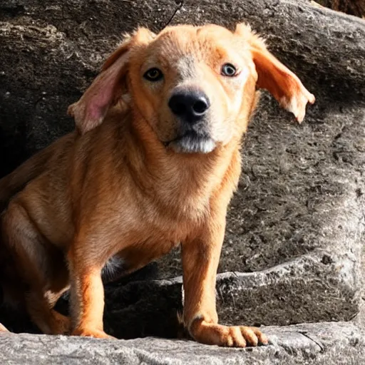 Image similar to gollum - faced samoed dog