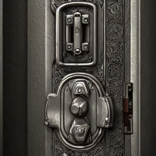 Image similar to the room of door latches, concept art, trending on artstation, highly detailed, intricate, sharp focus, digital art, 8 k